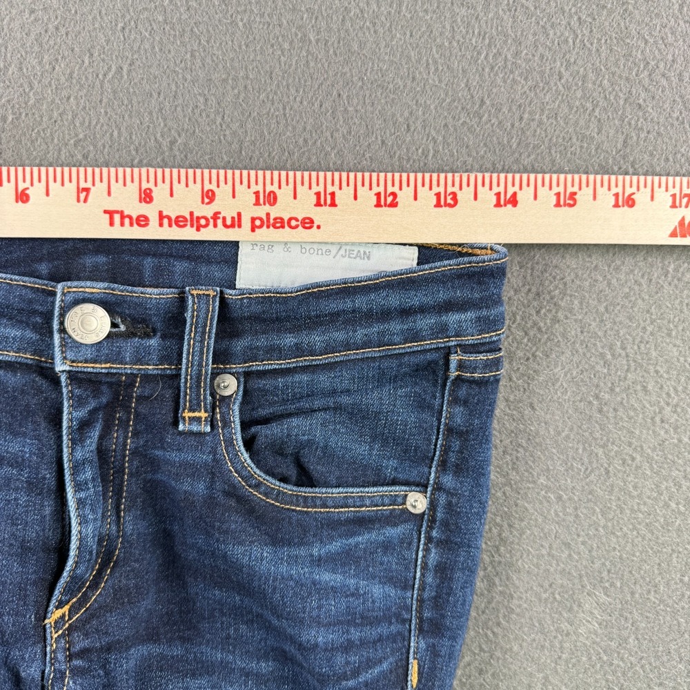 Rag & Bone "Kensington" Jeans Women 26 Skinny Whiskered Stretch 28x29 Low Rise - Picture 4 of 11